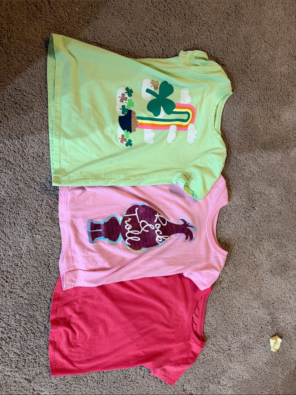 Cat & Jack Girls' 3-Pack Short Sleeve Tees - Lime, Pink & Red